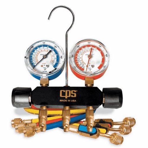 CPS 1011105 Products MBHP5E Black Max Professional A/C Manifold Set, 5' Valve Hoses; psi and F Gauges