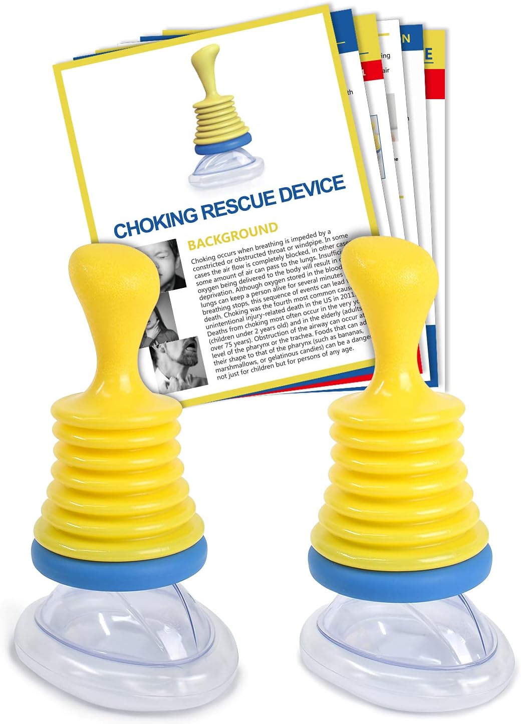 2Packs Choking Rescue Device for Child, Effective Anti Choking Device, Easy-to-Use & Portable Suction Choking Kit for Kids, Suck Out Obstructor in Airway, Essential First Aid Kit for Homes, Travel
