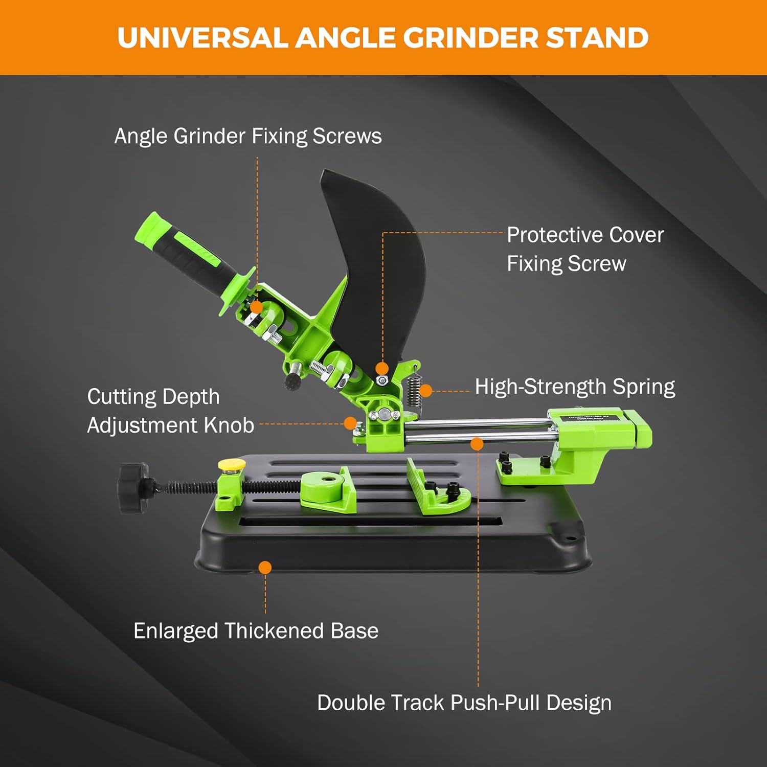 Upgraded Angle Grinder Stand Universal Fixed Grinder Holder Sliding Handle Bracket Adjustable 45 Degree Clamp with Protective Cover