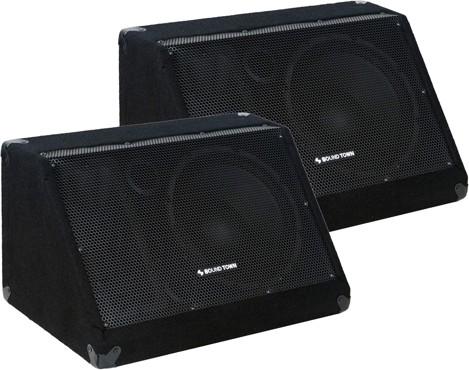 Sound Town 2-Pack Passive DJ PA Stage Monitor Speakers METIS-10M-PAIR 10&rdquo; 300W with Compression Driver for Live Sound, Bar, Church