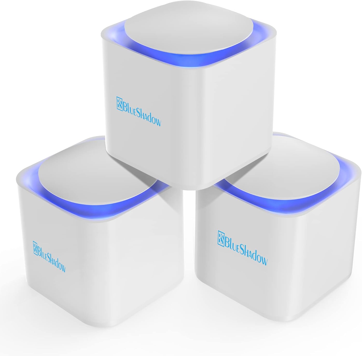 Blueshadow Mesh WiFi Dual Band AC1200 Covers 5500 Sq,Ft Replaces Wireless Routers and Extenders (3 Pack, WAN/LAN Port) WiFi Mesh Network System Work with Alexa