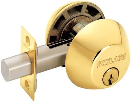 Schlage B62NV505 Double-Cylinder Deadbolt, Bright Brass Pack of 2