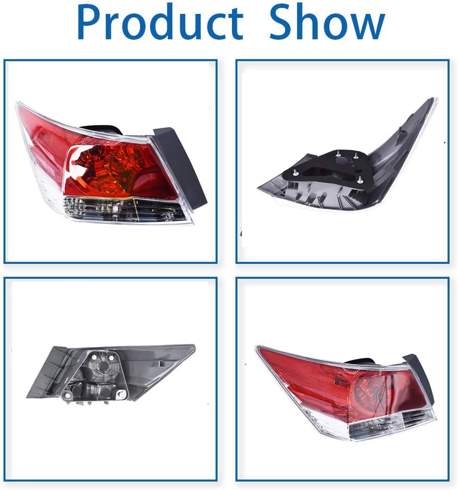 labwork Rear Left Driver Side Tail Light Brake Lamp Fit for 2008-2012 Honda Accord 33550-TB0-H01
