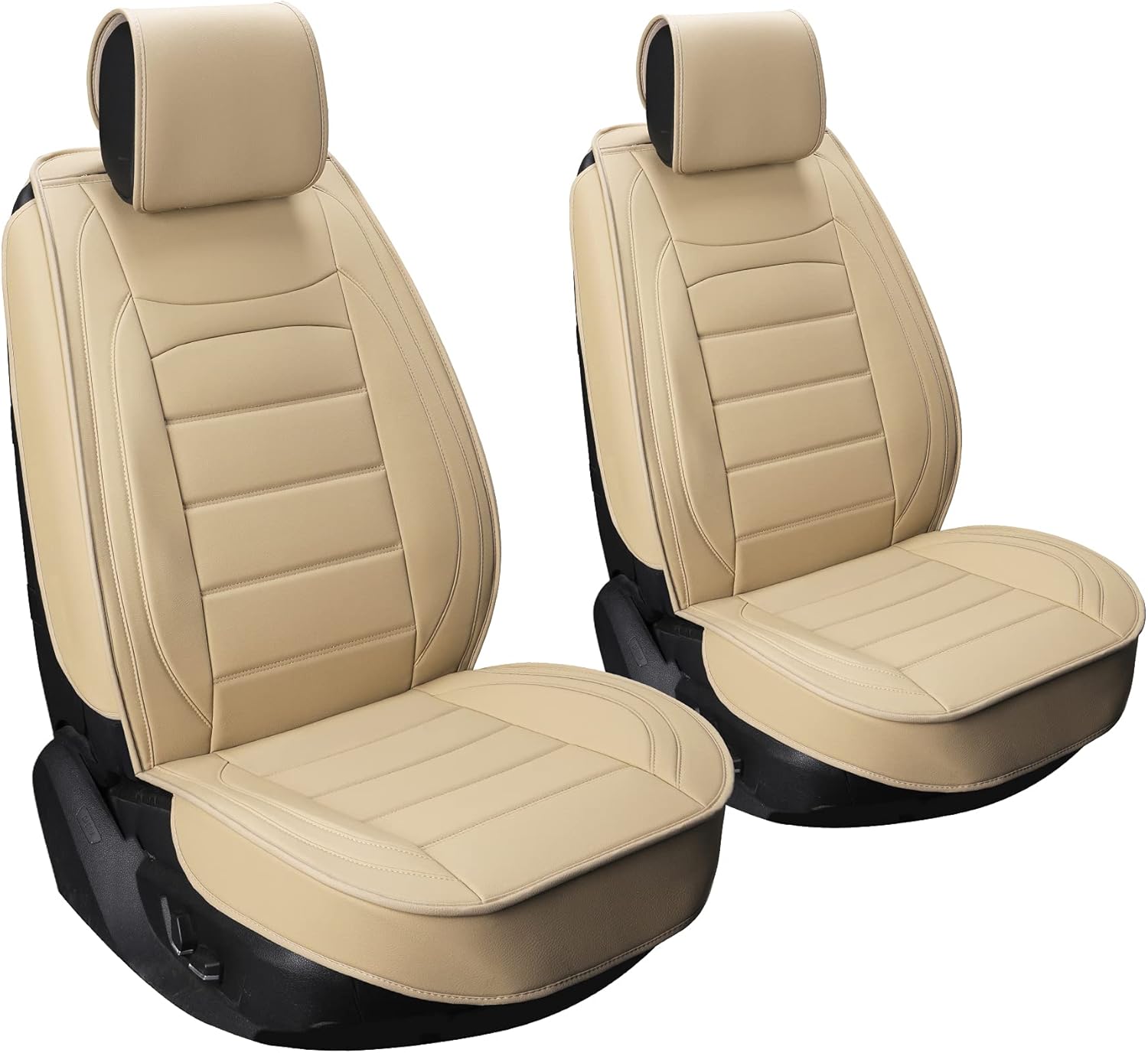 Universal Leather Car Seat Covers Full Set - Sanwom Gray Waterproof Vehicle Seat Covers - Leatherette Automotive Covers Interior Accessories for Most SUV Cars Pickup Truck