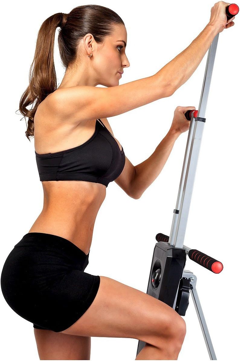 Maxi Climber The Original Patented Vertical Climber, As Seen On TV - Full Body Workout with Bonus Fitness App for iOS and Android, Black & Silver