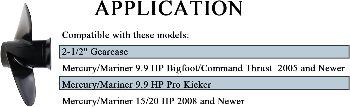 Holdia Propeller 48-897750A11 9 1/4 x 9 RH 3 Blade Compatible with Mercury/Mariner 9.9-20 HP 4 Stroke Boat Motors Pack of 2