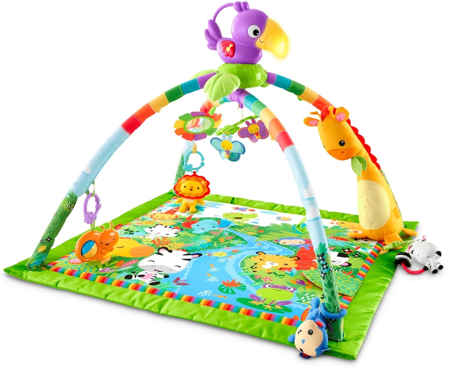 Fisher-Price Rainforest Music Lights Deluxe Gym Amazon Exclusive, Multicolor Pack of 2