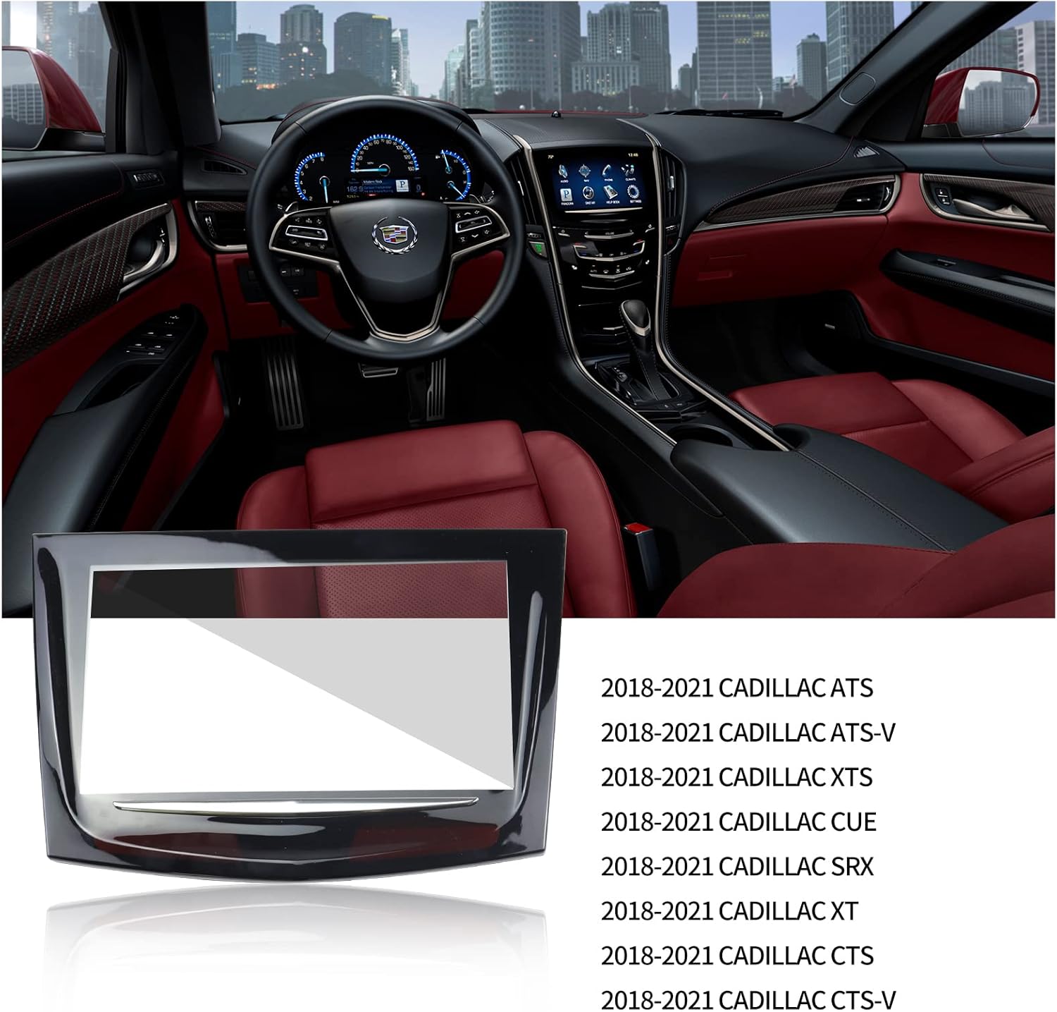 FEXON 2018 2019 2020 2021 CUE Touch Screen Display with Free Trim Tool Compatible with Cadillac ATS ATS-V XTS CTS CTS-V Touch Sense