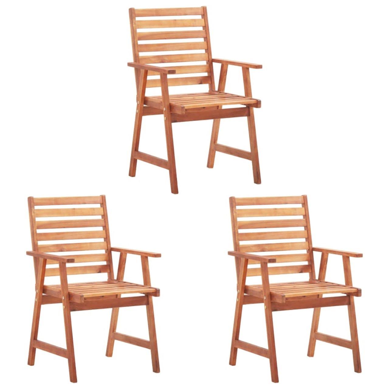 vidaXL Outdoor Dining Chairs 3 Pcs Solid Acacia Wood, 46313