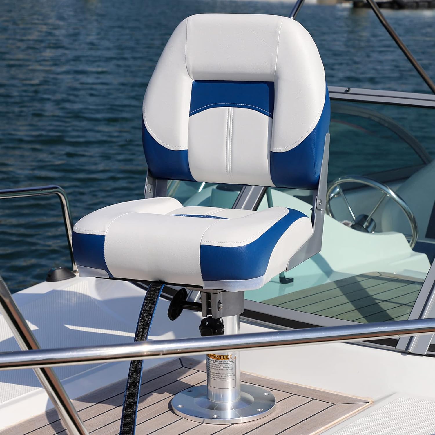 NORTHCAPTAIN T1 Deluxe Low Back Folding Boat Seat,Stainless Steel Screws Included
