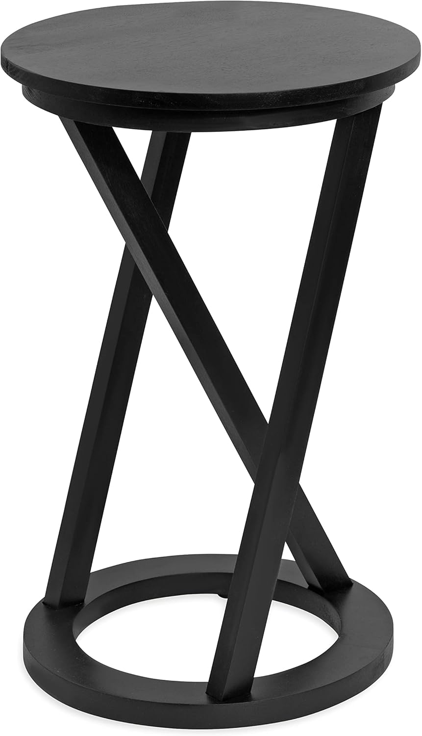 Kate and Laurel Aja Modern Wood Accent Table, 15x15x23, Walnut Brown