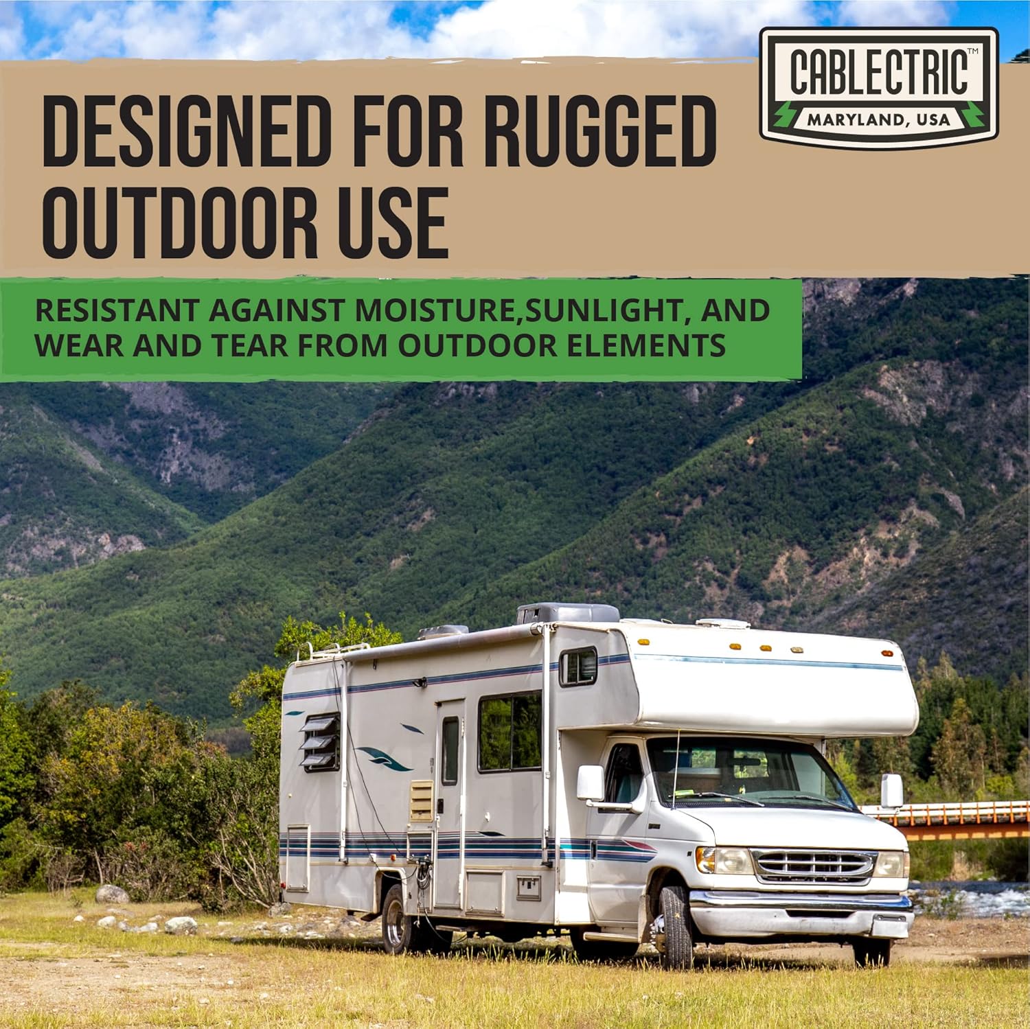 Cablectric 30 Amp 10/3 RV Extension Cord - 50 Ft STW TT-30R to TT-30P 125v RV Power Cord, UL Listed, Green and Black Pack of 2