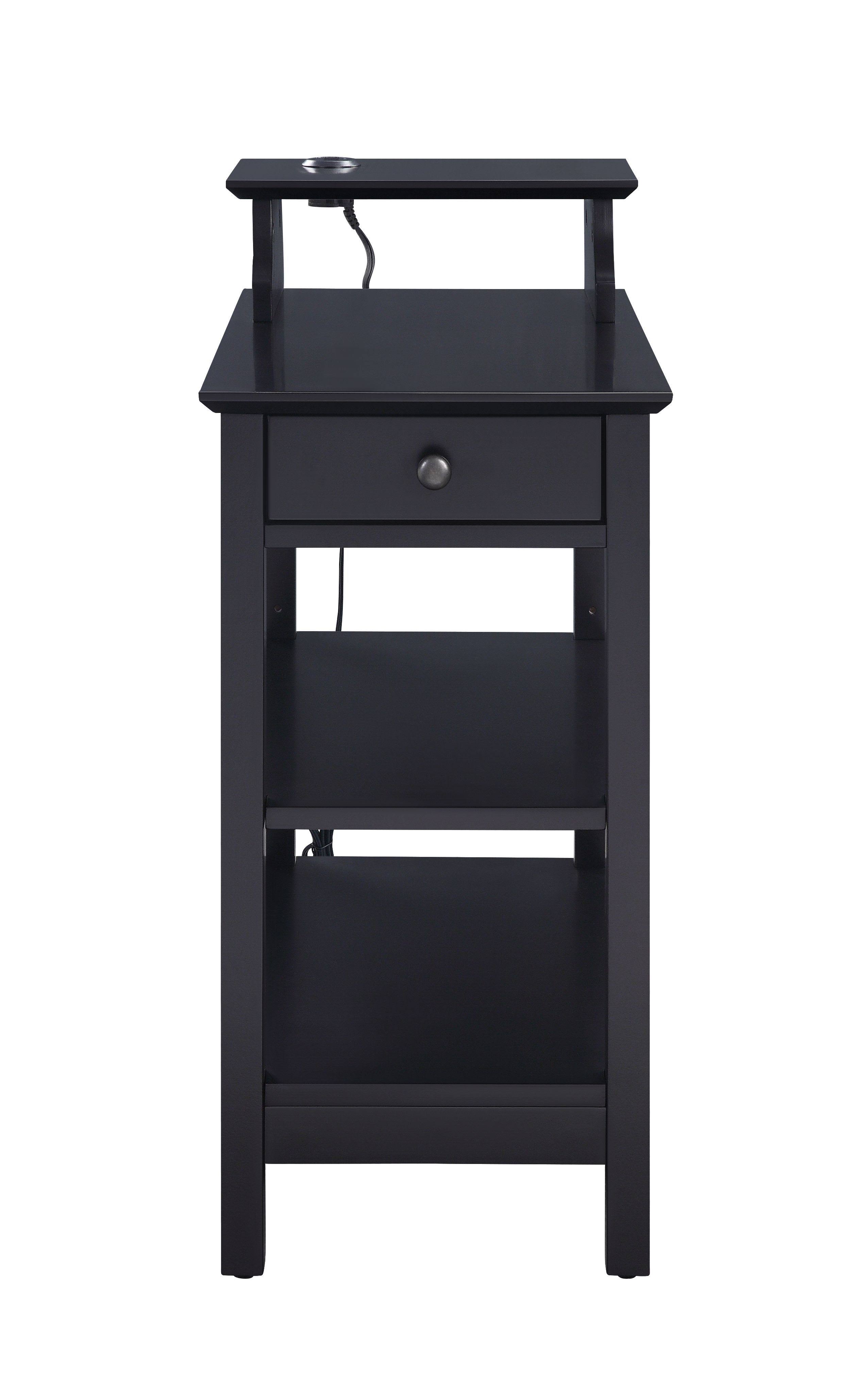 Acme Furniture Slayer Black USB Charging Dock Side Table