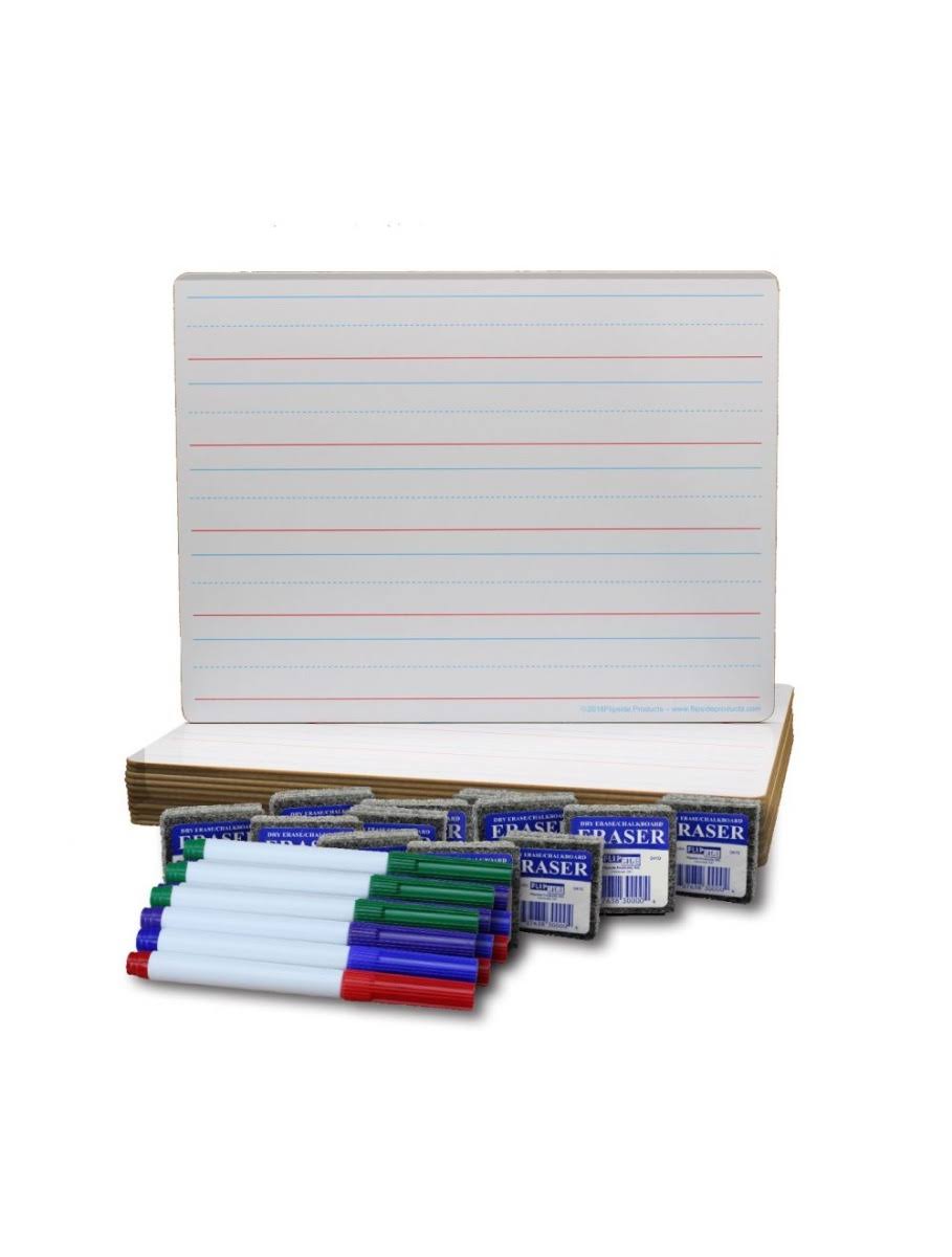 Flipside Class Pack - Dry erase surface - ruled - double-sided (pack of 12)