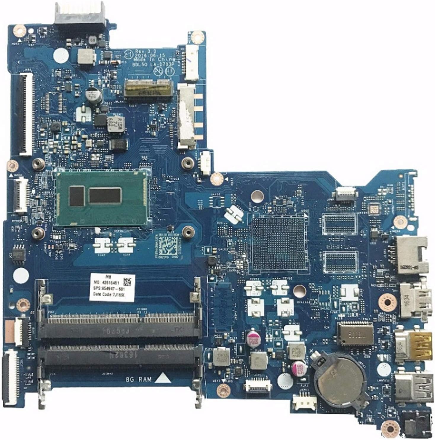 TOPOU Mainboard Laptop Motherboard Fit for HP 15-AC 15-AY Notebook Mainboard CPU I3 5005U 854941-601 Replacement Parts for Laptops