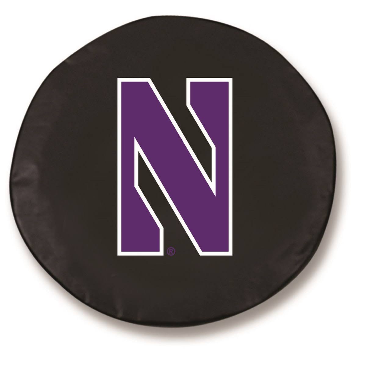 Northwestern Wildcats HBS Black Vinyl Fitted Spare Car Tire Cover (25 1/2x22 x 8x22)