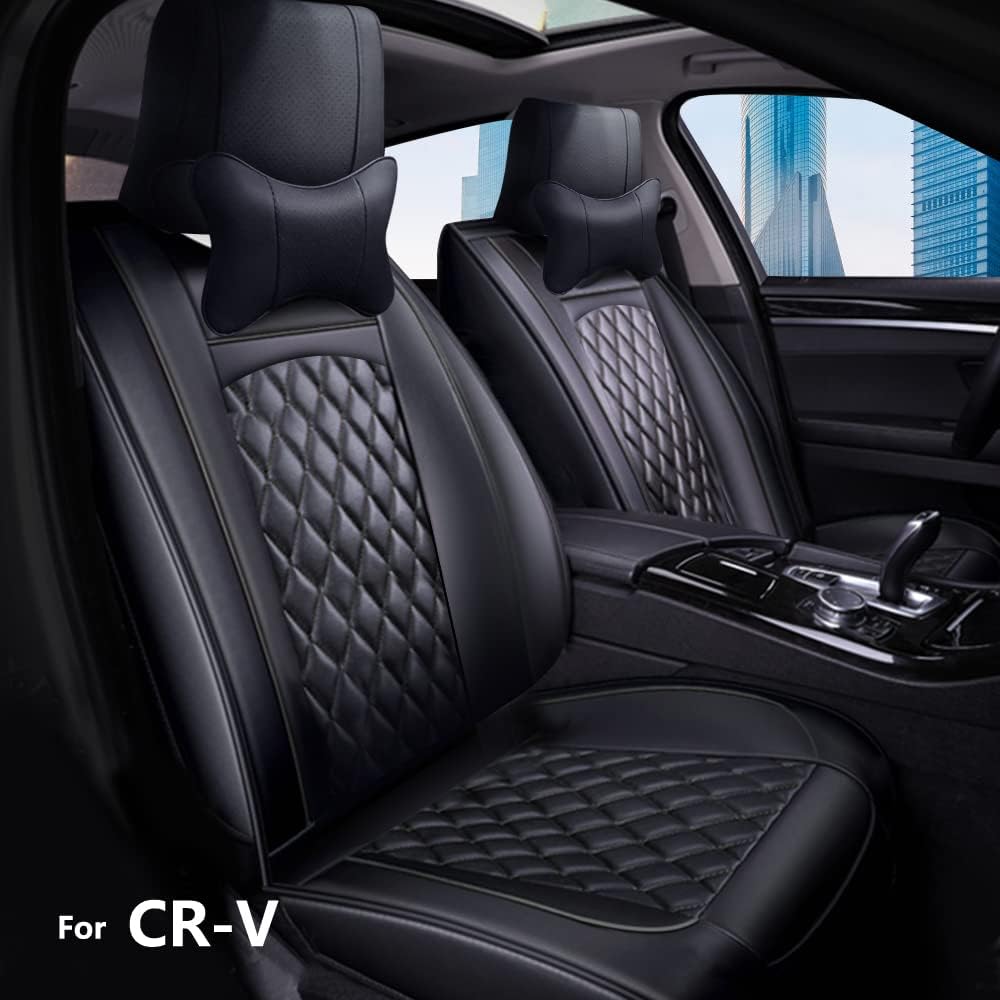 HZKERZH Custom for Honda CR-V 2007-2021 Car Seat Cover for 5 Seater,Premium Faux Leather Interior for Honda CR-V 2007-2021 Accessories,Waterproof and Easy to Install