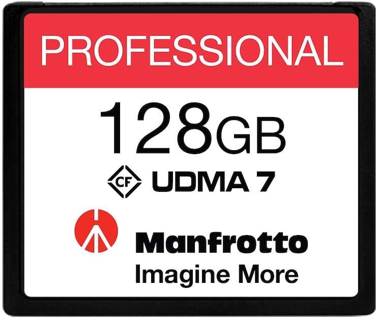 Manfrotto Professional CF 128GB Memory Card, UDMA 7, 160 MB/s Read, 130 MB/s Write, Compact Flash Memory Card for Professional Cameras, for Videos and Photographs Pack of 2