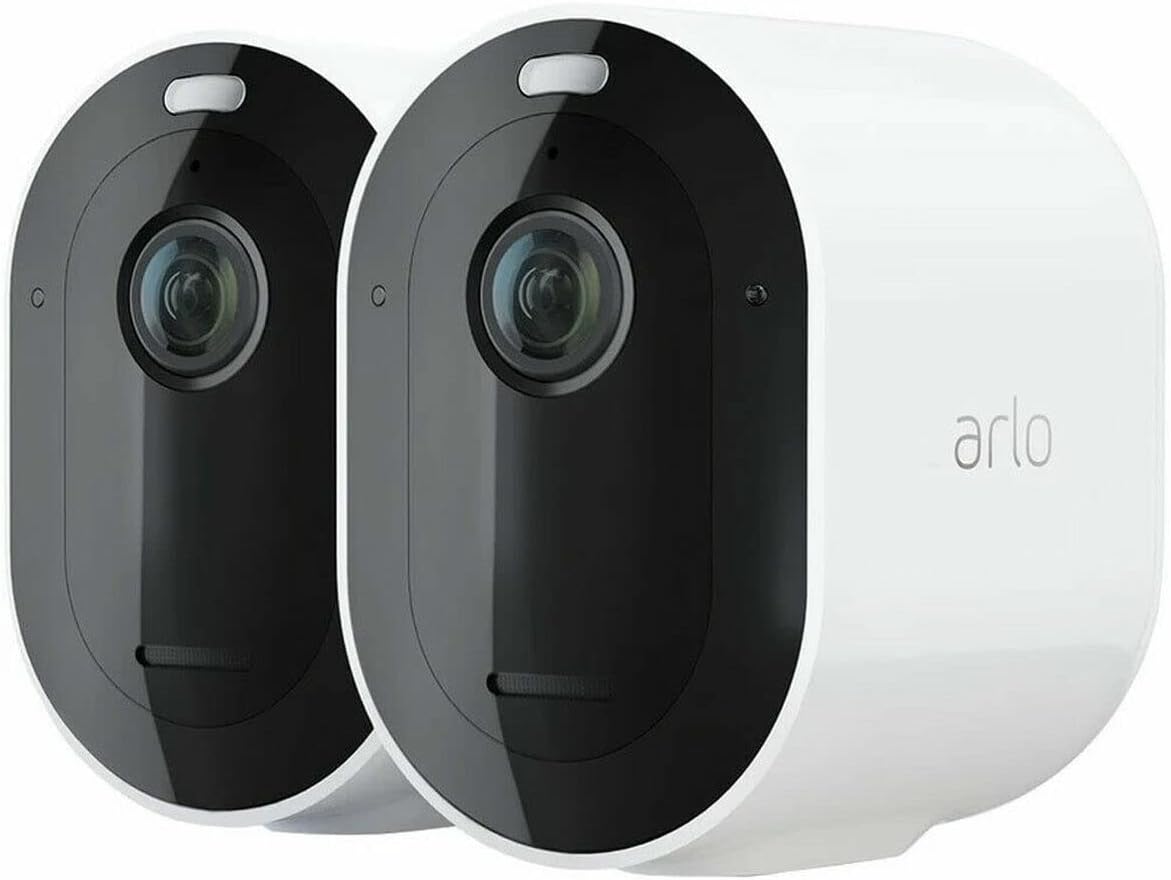 Arlo VMC2430-100NAR Essential Spotlight Wireless Camera (4 Pack) 1080p Video, Color Night Vision, 2 Way Audio, Direct to WiFi No Hub Needed &ndash; White (Renewed)