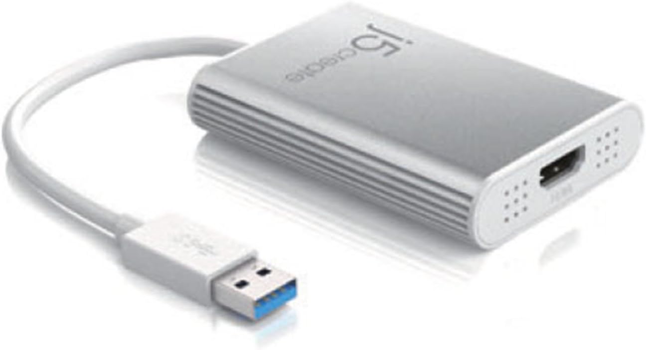 j5create USB 3.0 to 4K HDMI Display Adapter USB 3.0 Male Type-A Connector | HDMI Female Connector | 4K UHD | Resolution Up to 3840 x 2160 @ 30 Hz | Aluminum Housing Pack of 2