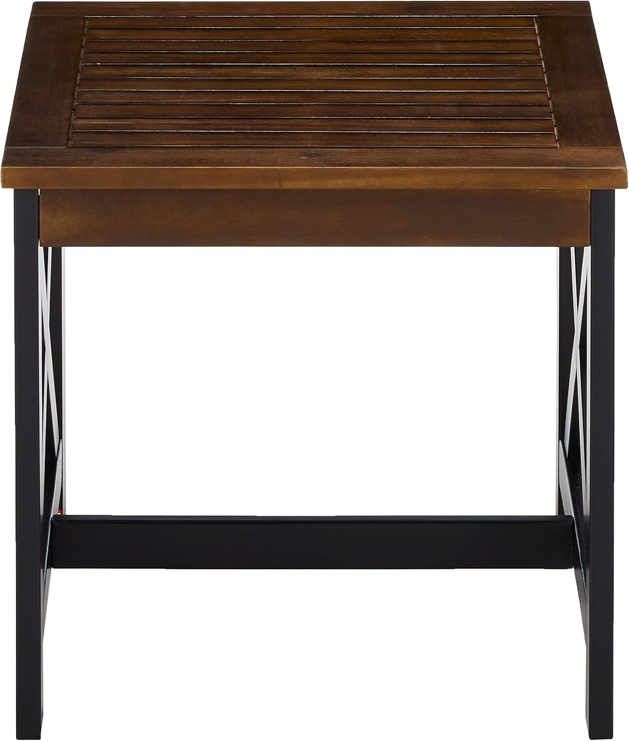 Christopher Knight Home Jean Indoor Farmhouse Acacia Wood End Table, Dark Brown Finish, Black Finish Pack of 2