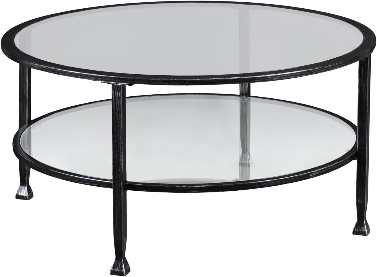 Southern Enterprises Jaymes Cocktail Table, Round, Distressed Black