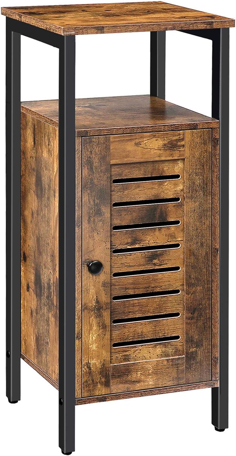 HOOBRO Bathroom Cabinet, Storage Cabinet with Doors and Height-Adjustable Shelves, Industrial Side Cabinet, Floor Standing Cabinet, Multifunctional for Bathroom, Living Room, Study, Kitchen BF13CW01 Pack of 2