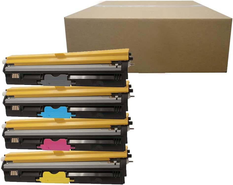 Inktoneram Compatible Toner Cartridges Replacement for Okidata C110 C130n MC160 MFP 44250716 44250715 44250714 44250713 ([Black,Cyan,Magenta,Yellow],4-Pack) Pack of 2