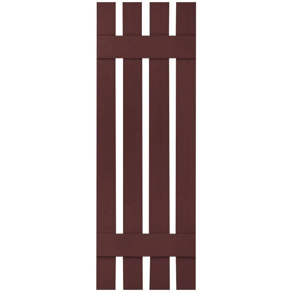 16 1/4 inchw x 50 inchh Lifetime Vinyl, Custom Four Board Spaced (2 Batten), Board-n-Batten Shutters, Bordeaux