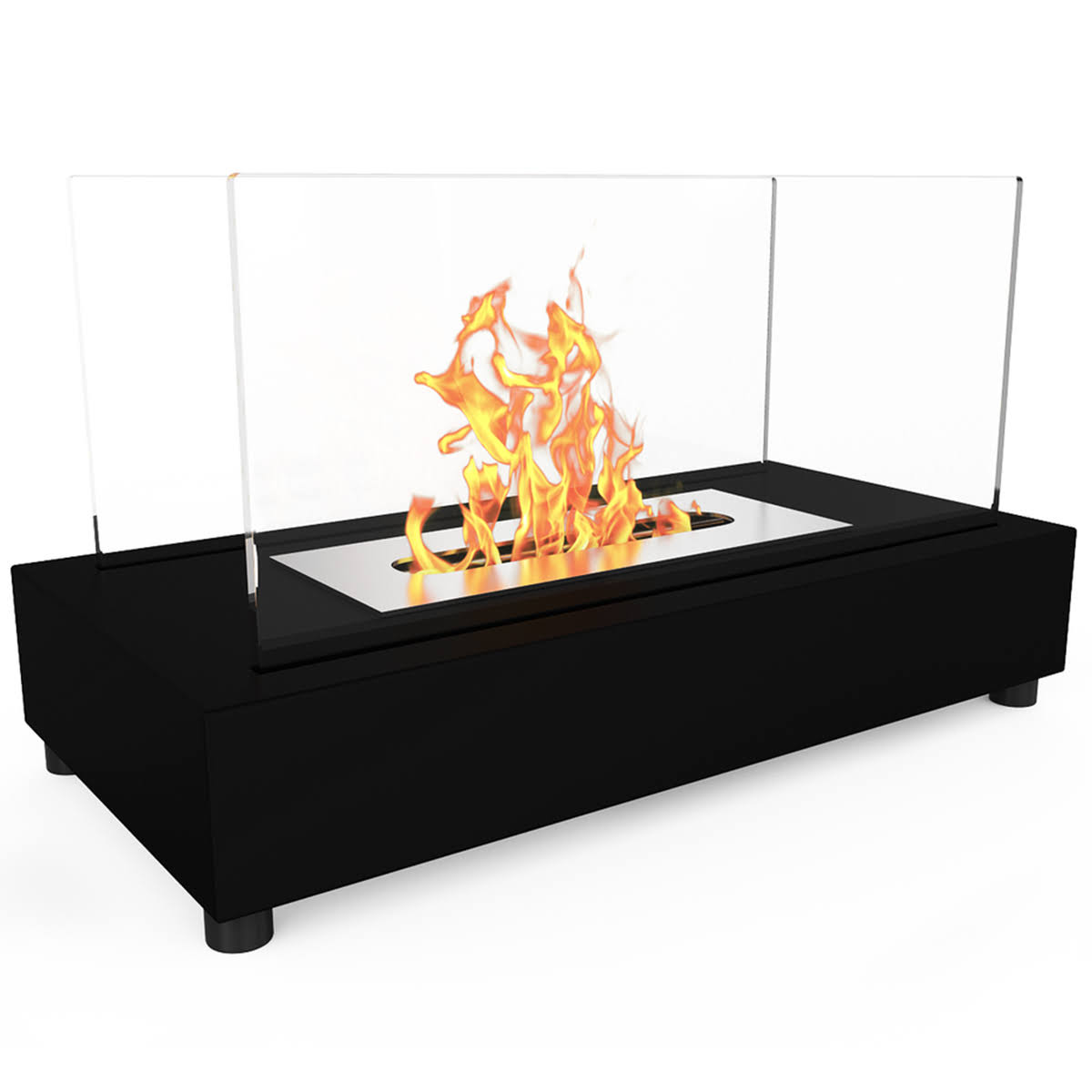 Regal Flame Avon Tabletop Portable Bio Ethanol Fireplace in Black