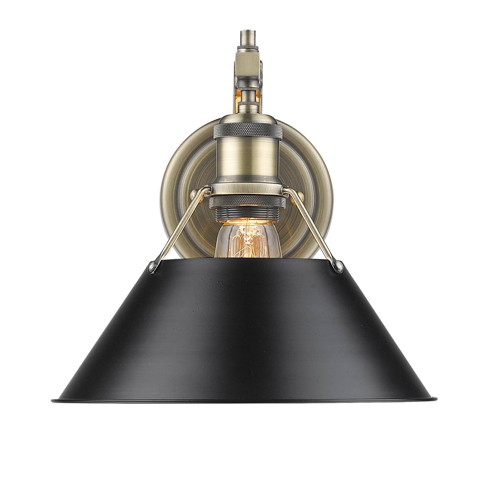 Golden Lighting Orwell 1 Light Wall Sconce Pewter / Black 3306-1W