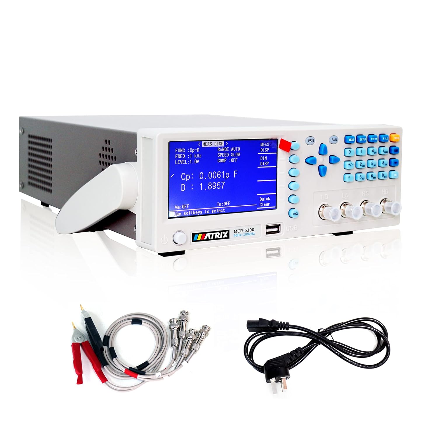 MATRIX MCR-5100 Benchtop LCR Meter Precision Digital Lab Tester for Apacitance Ground Insulation Resistance Inductance Accuracy 0.1% Test Measure Inspect Multimeter （40Hz-100kHz）