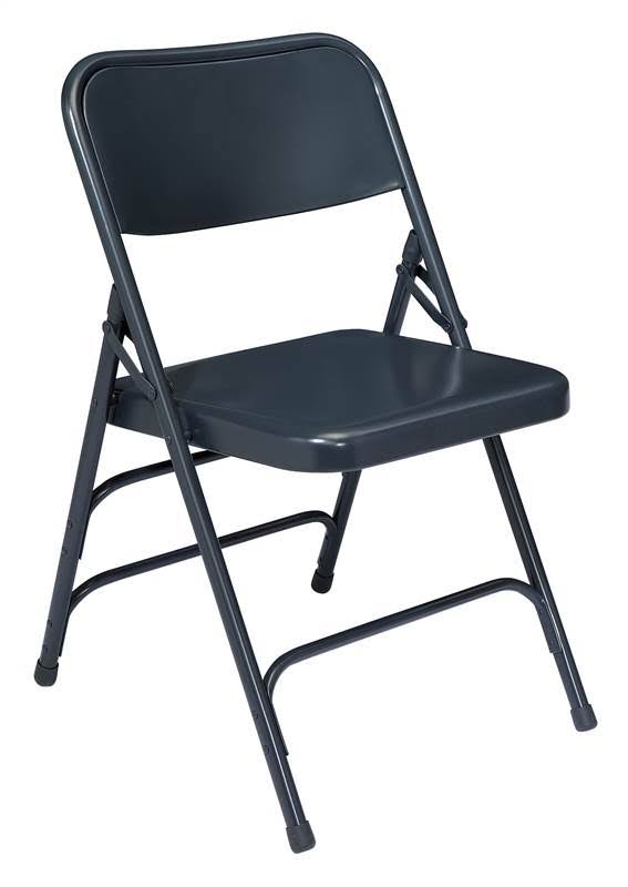 National Public Seating All Steel Gray Folding Chair, Triple Brace, Package of 4