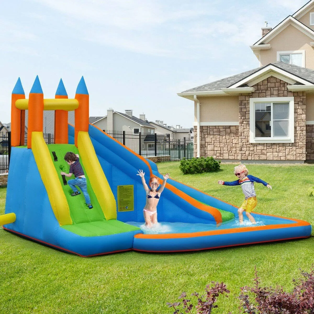 Costzon Inflatable Bouncy Castle Moonwalk Slide Bounce House Activity Center