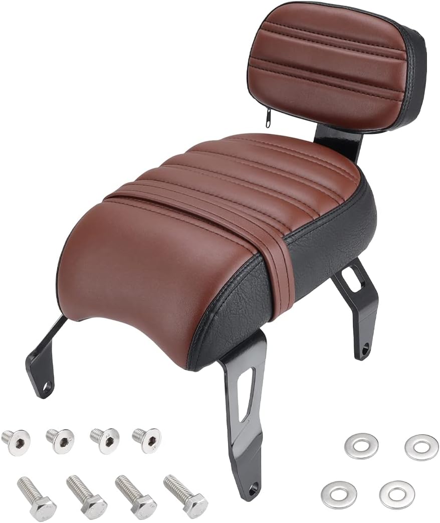 Detachable Passenger Seat Backrest , motorcycle seat , Compatible with Indian Scout Bobber 2018-2021 Replace OEM Number: 2882853-LNA (dark brown)