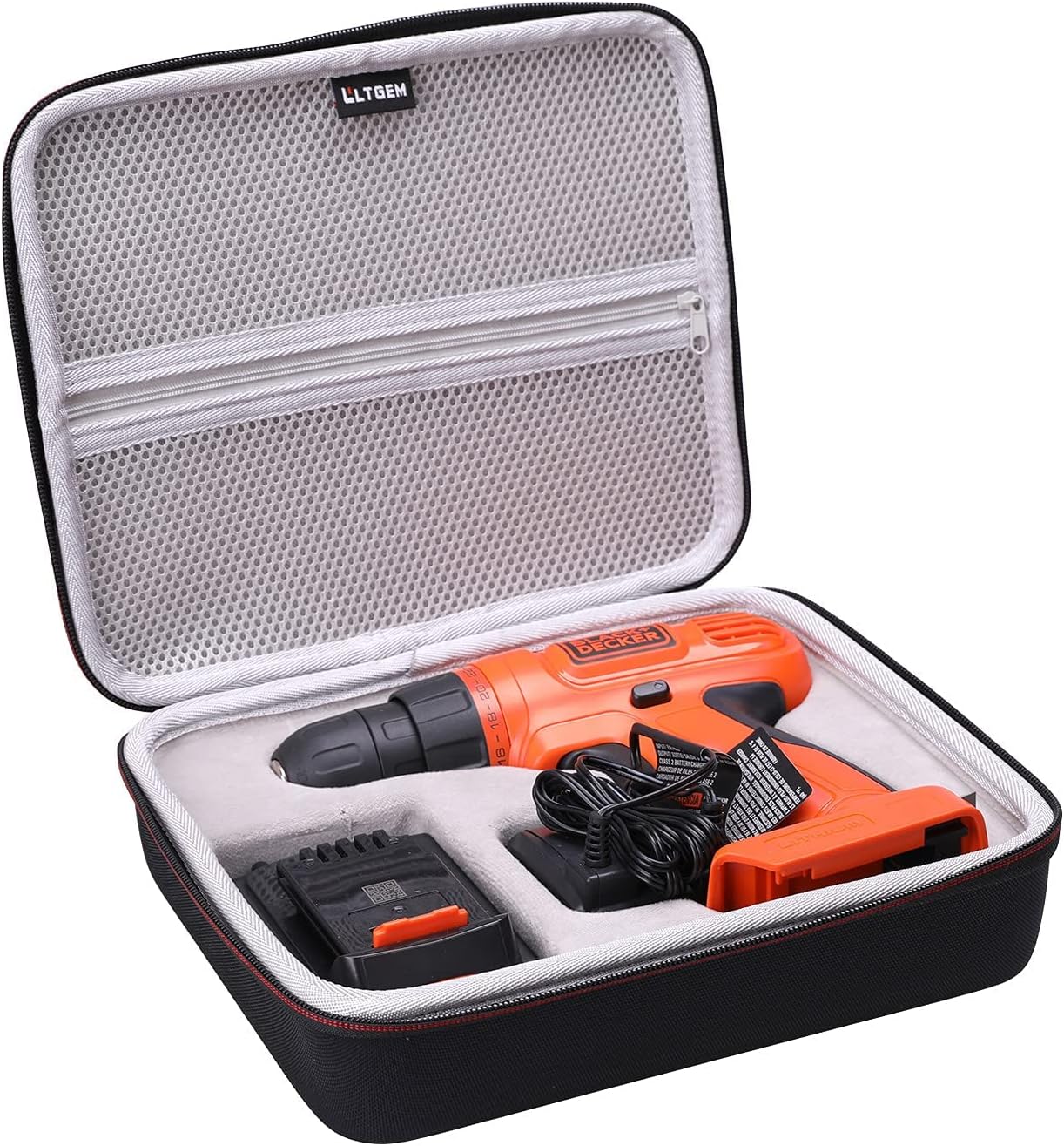 LTGEM EVA Hard Case for DECKER 20V MAX Cordless Drill (LDX120C/LD120VA) and Accessories - Protective Carrying Storage Bag (Sale Case Only)