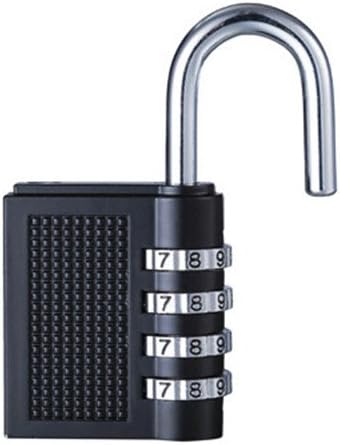 Surborder Shop Padlock - 4 Digit Combination Lock - Weather Proof - 3.15-inch Black