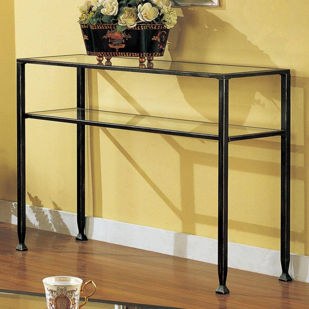 Boston Loft Furnishings Clear Industrial Sofa Table in Black | ATG3778