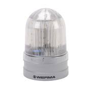 Werma Industrial Signal Beacon: Clear/White, Permanent or Blinking (1 Hz on for 480ms), 115-230 VAC (PN#26241060)