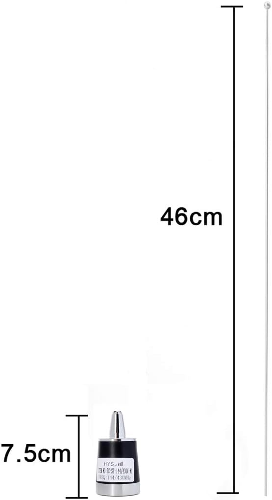 UAYESOK Dual Band NMO Mount Antenna 20-Inch, 2M 70cm Stainless Steel Mobile Radio Antenna - 136-174MHZ/400-470MHZ Pack of 2
