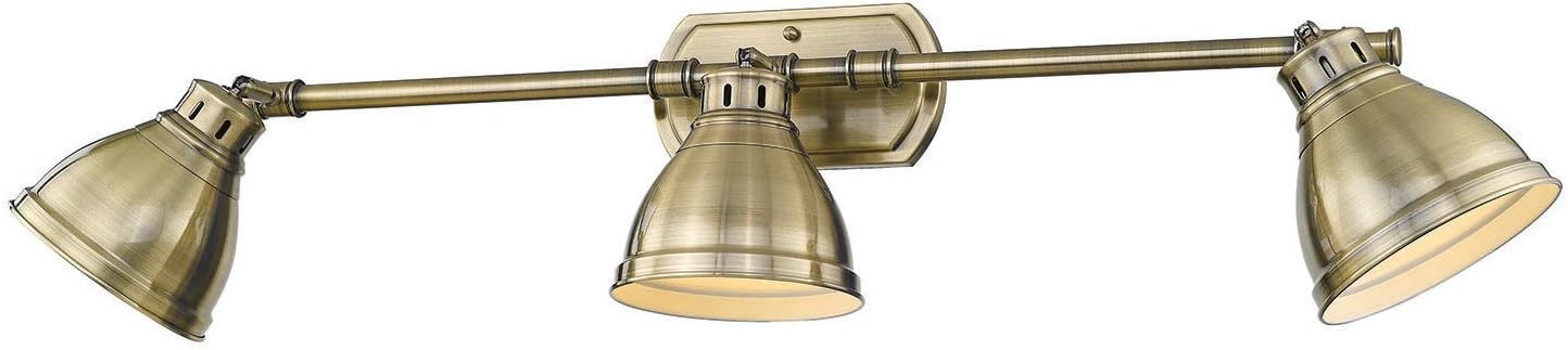 Golden Lighting 3602-BA3 CH-BK Duncan Bath Fixture, Chrome with Black Shades