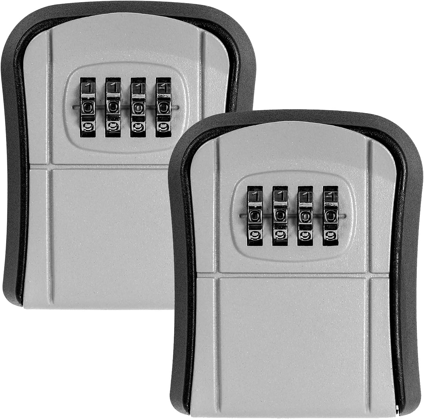 Acroma 2-Pack Security Key Lock Box Wall Mount 4-Digit Combination Water-Proof Lockbox of 5 House Key Capacity for Both Outside and Inside Use