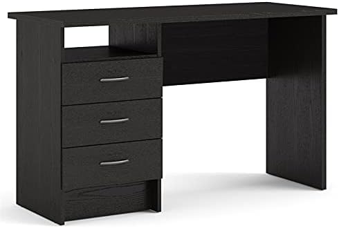 Tvilum, Black Woodgrain Whitman Desk with 3 Drawers