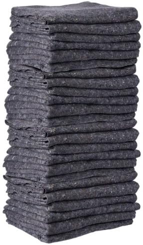 US Cargo Control Skin Moving Blankets - 80 Inches Long By 72 Inches Wide - Made With Recycled Cotton - Value Priced Single Use Blankets To Use For Moving - 24 Pack