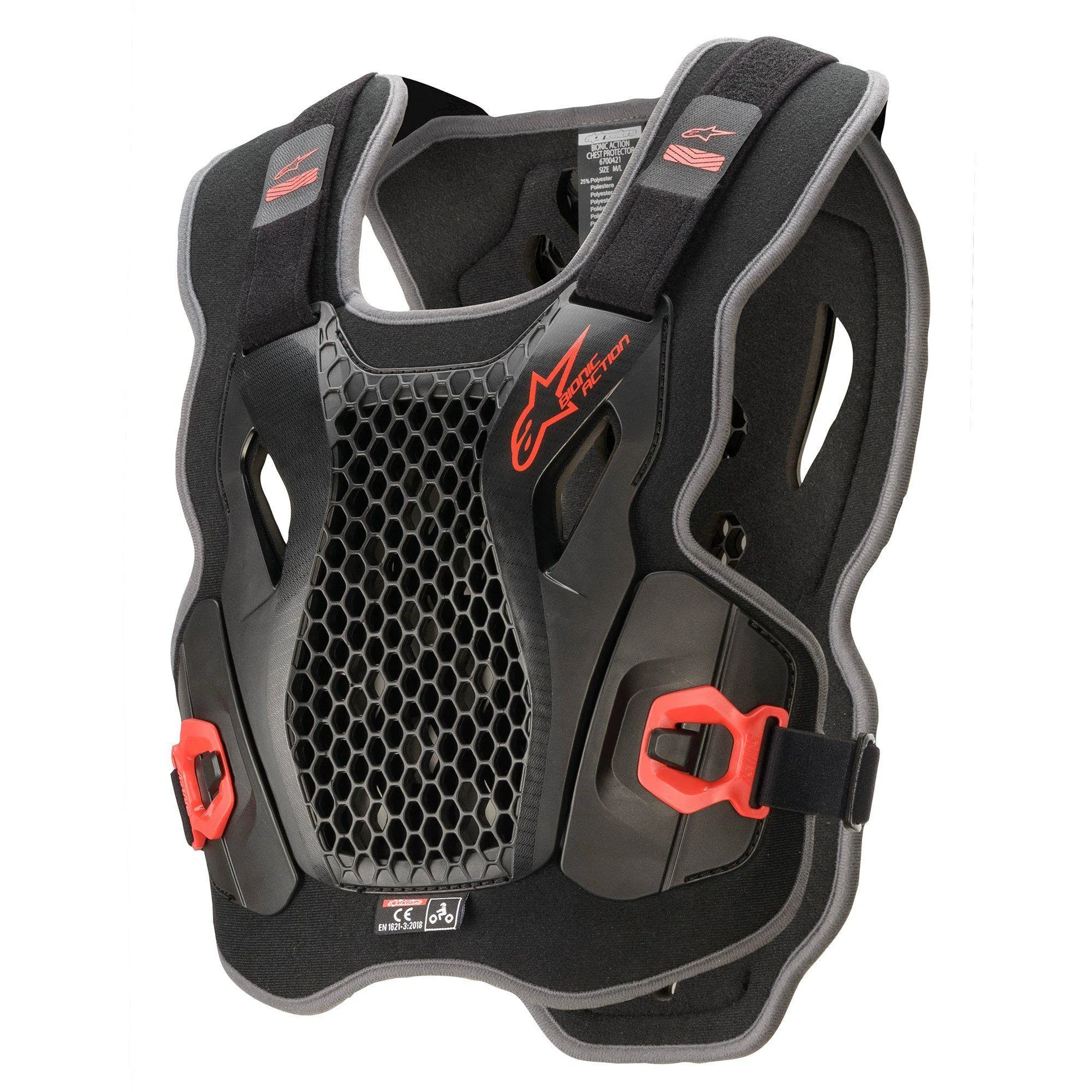 Alpinestars Bionic Action Chest PROTECTOR, M/L / Black/Red