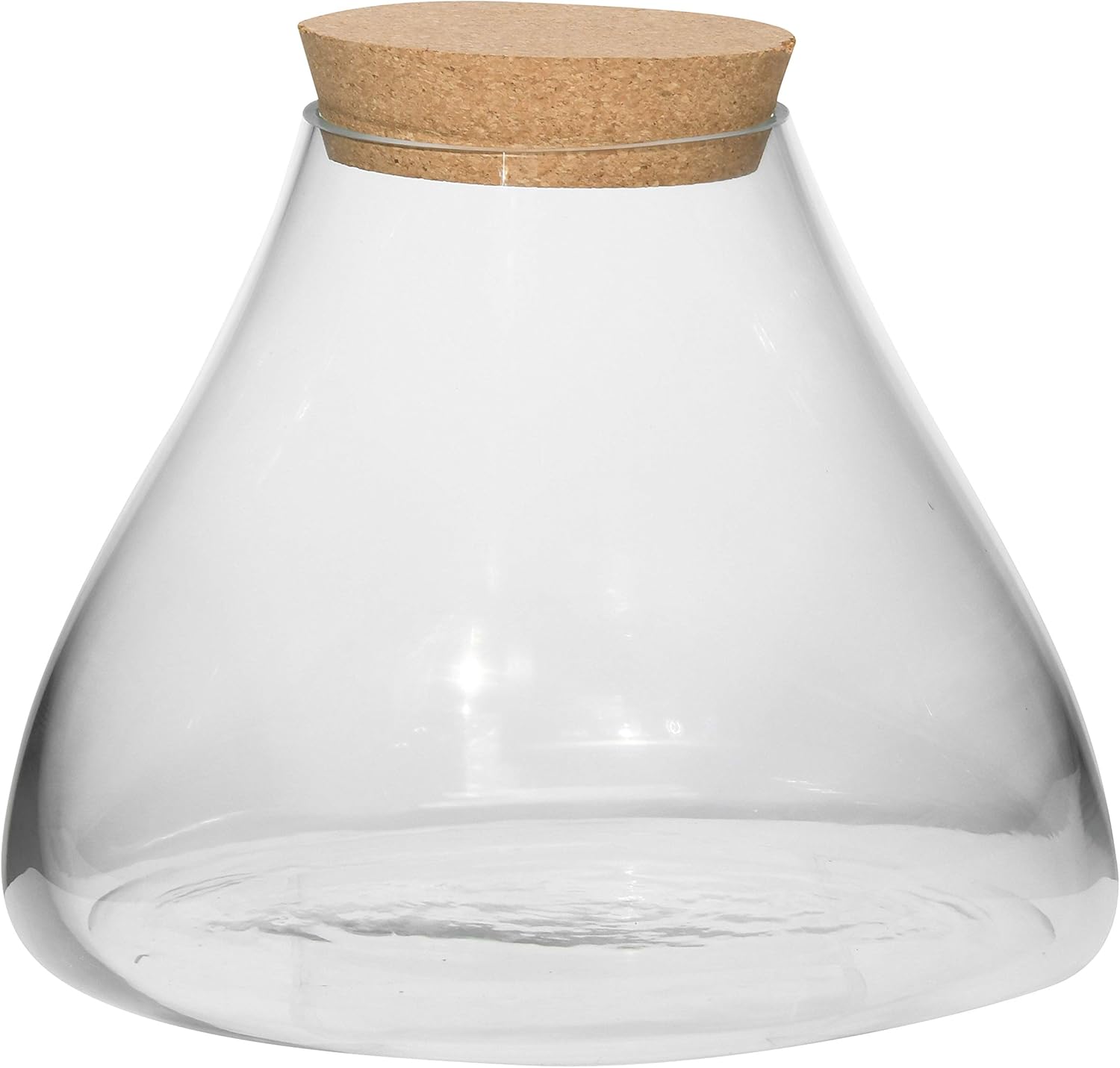 Creative Co-Op Glass Terranium/Jar with Cork Lid Terrarium, Clear Pack of 2