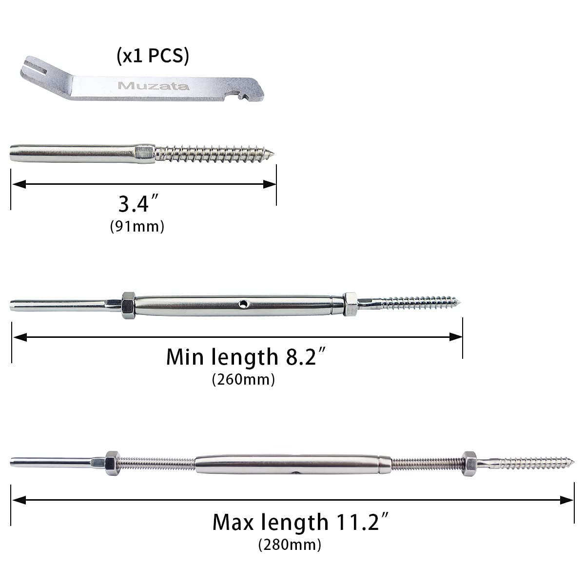 Muzata 10Set Cable Railing Kit 1/8