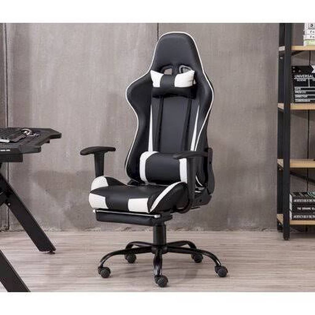 u0026 Racing Game Chair Ebern Designs Color: Black/White - Black