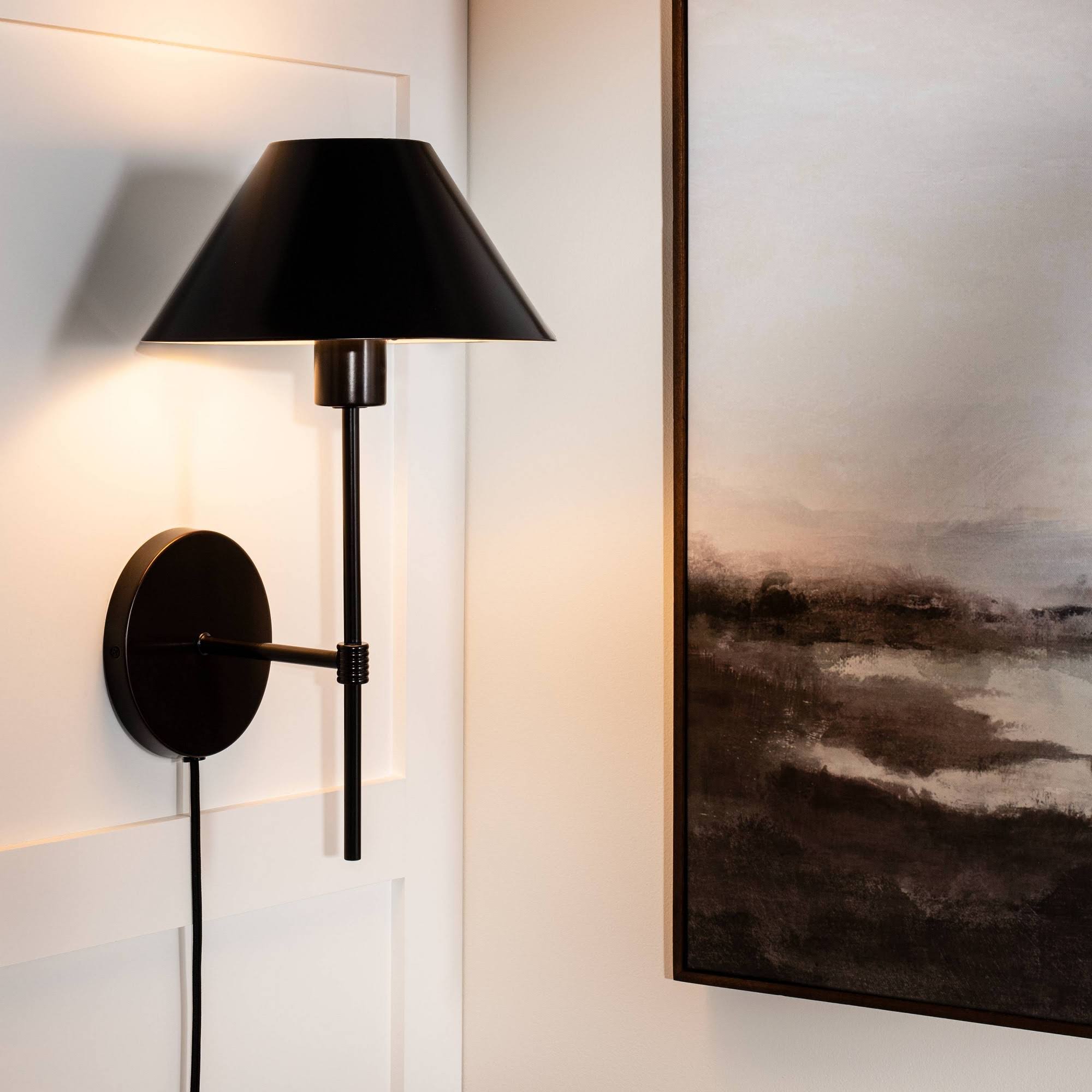 Metal Sconce Wall Light (Includes LED Light Bulb) Black - Threshold Designed with Studio McGee 79503375