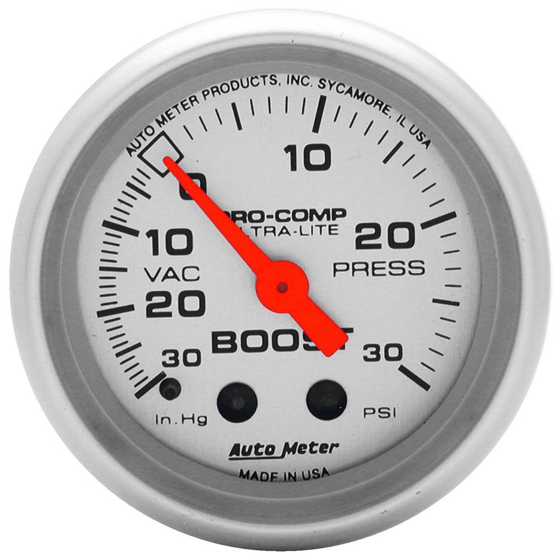Auto Meter 4303 Ultra Lite Mechanical Boost/Vacuum Gauge